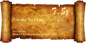 Tordy Szilas névjegykártya